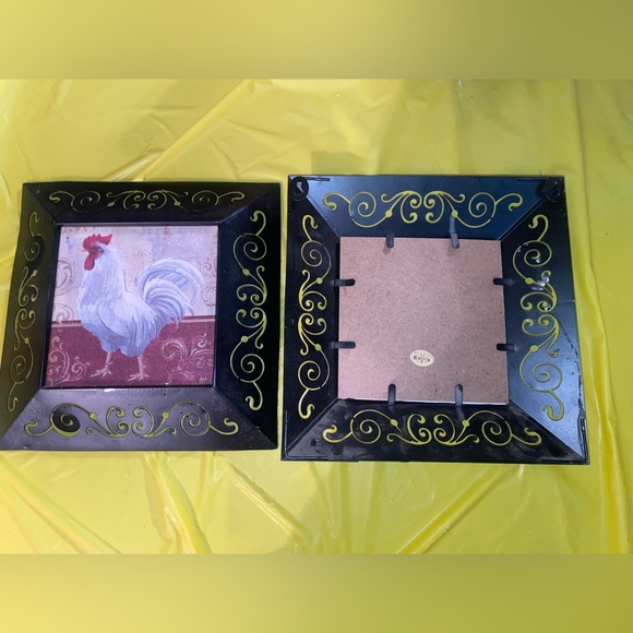 “New View” Vintage Rooster 🐓 Wall Hanging Plaque Designer - 2 Art Frames, Decor - Picture 13 of 16